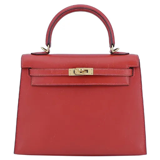 Hermes Inspired Kelly Sellier 25 Etoupe Epsom Gold Hardware