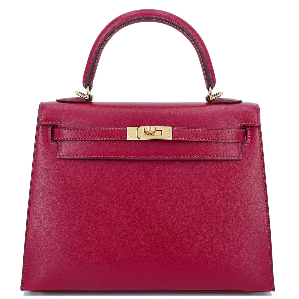Hermes Inspired Kelly Sellier 25 Etoupe Epsom Gold Hardware
