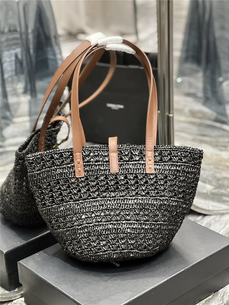 YSL Inspired Panier Raffia Tote Bag