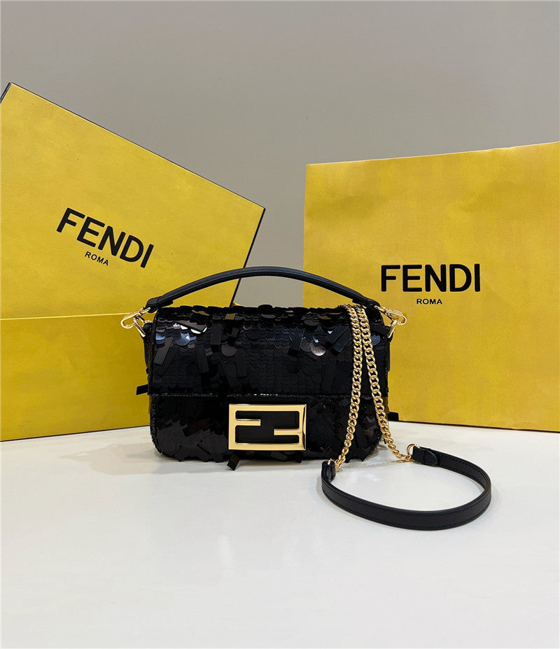 Fendi Inspired Baguette 223 Sequin Acid Leather Bag