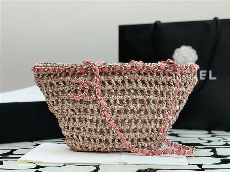 CHANEL inspired Mixed Fibers Calfskin Crochet Small bag