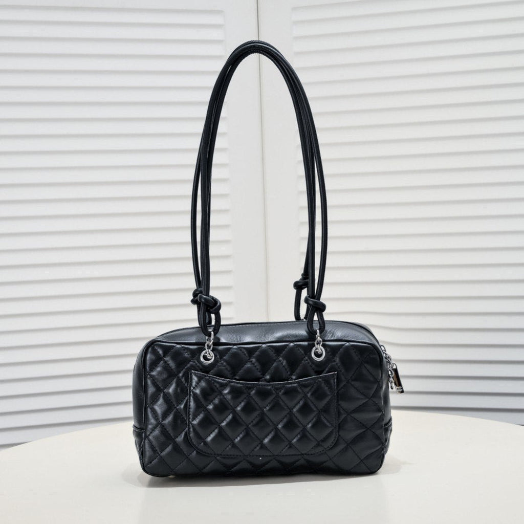 Chanel inspired Black Calfskin Cambon Ligne Handbag - pochettereps
