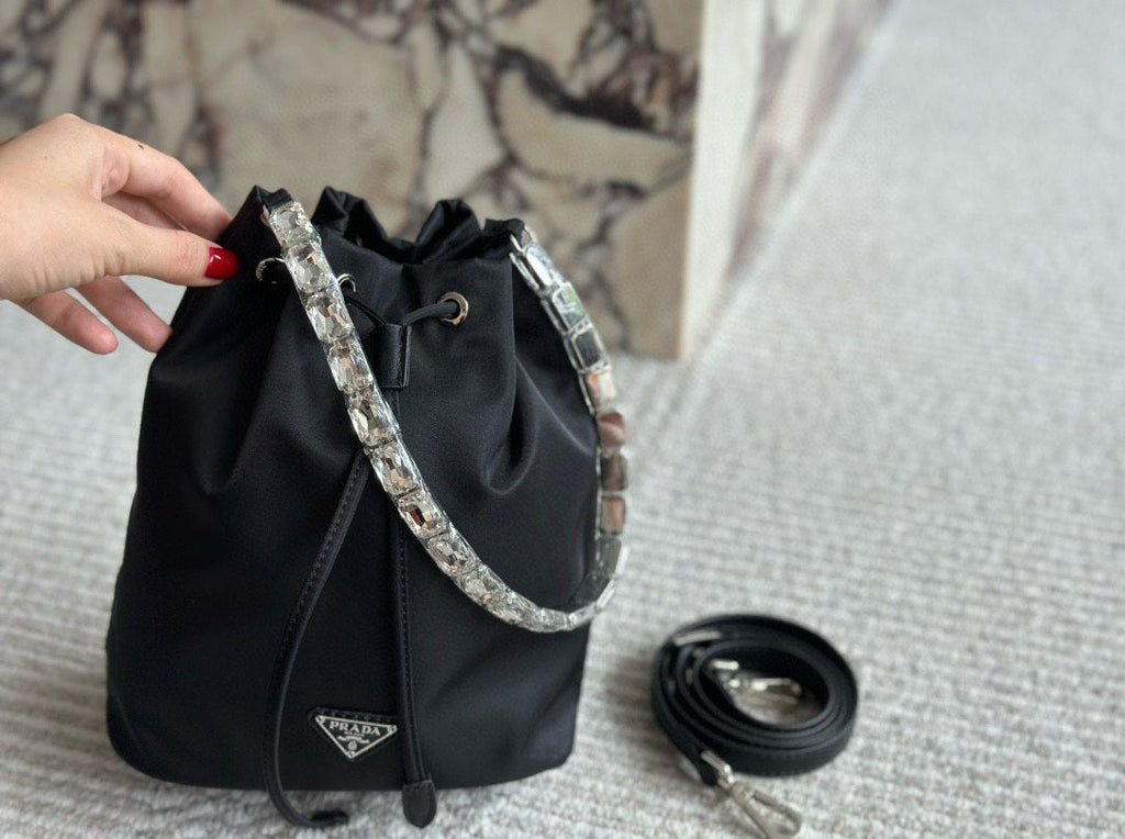 Prada Inspired Mini Nylon Bucket Bag