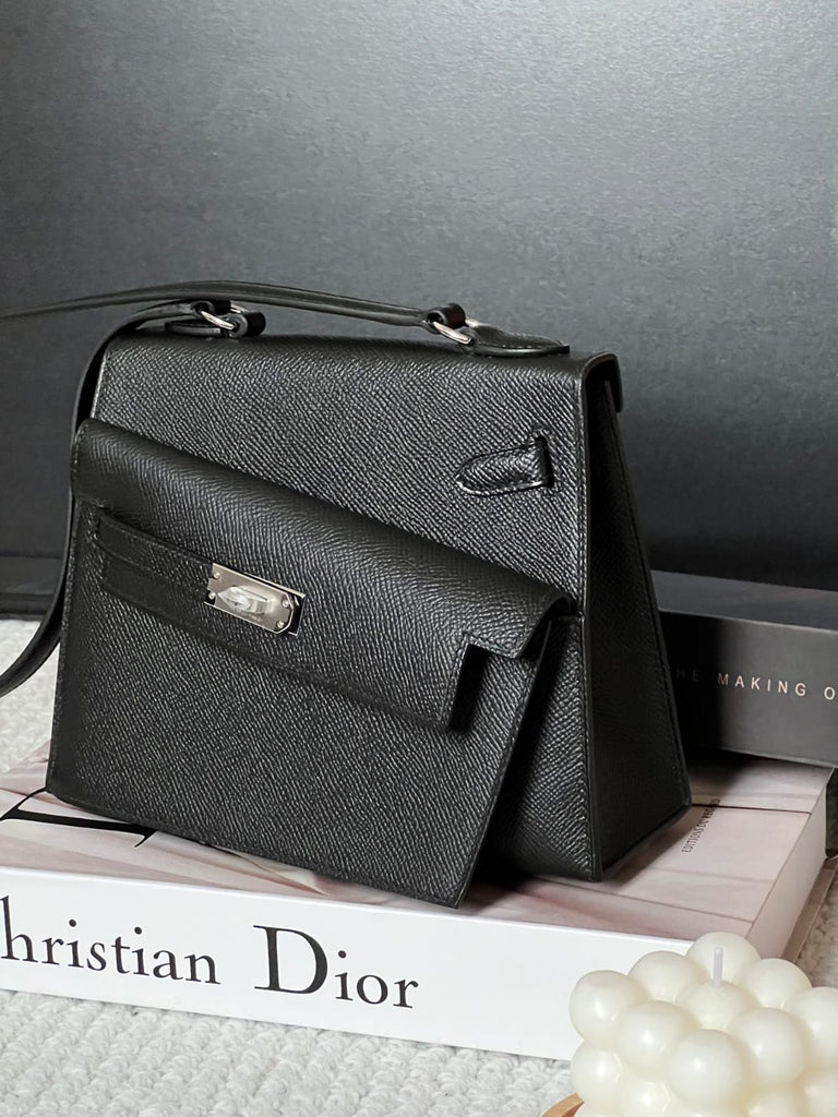 HERMES Inspired Limited Edition Kelly bag in black