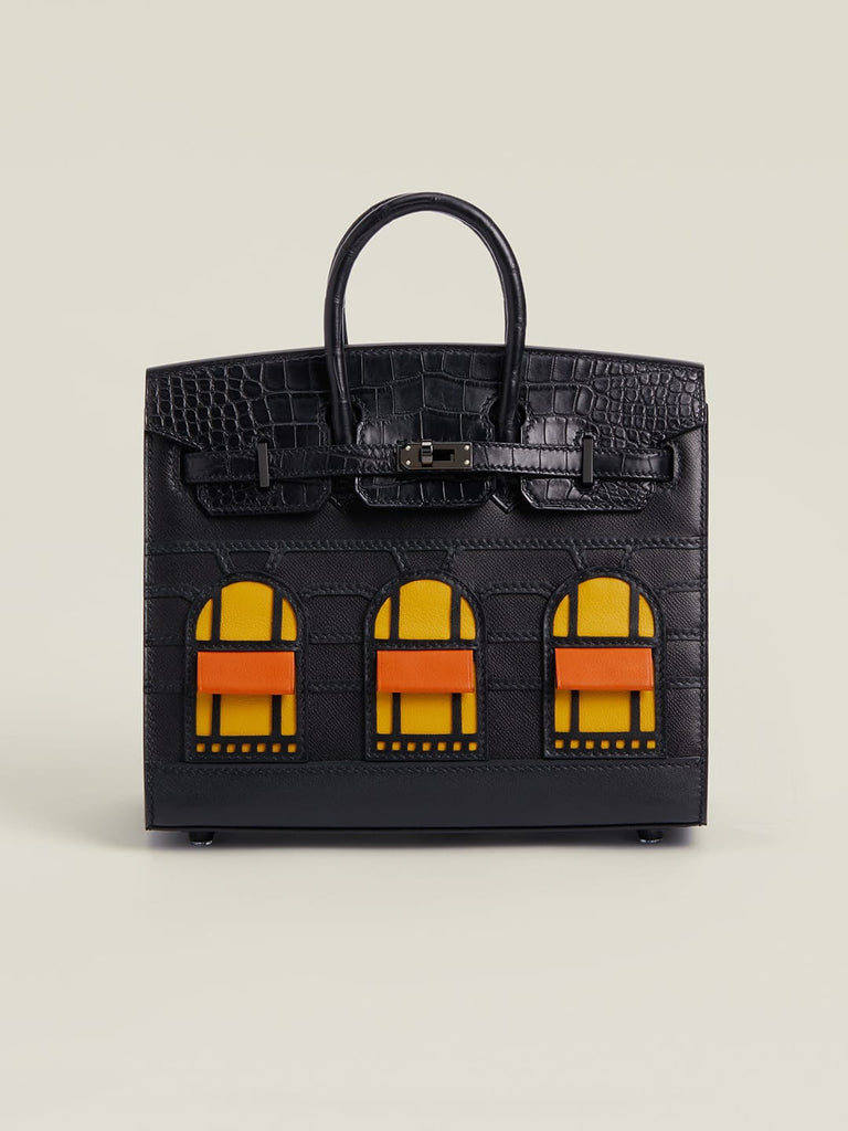 Hermes Inspired Birkin 20 Black 89 Swift