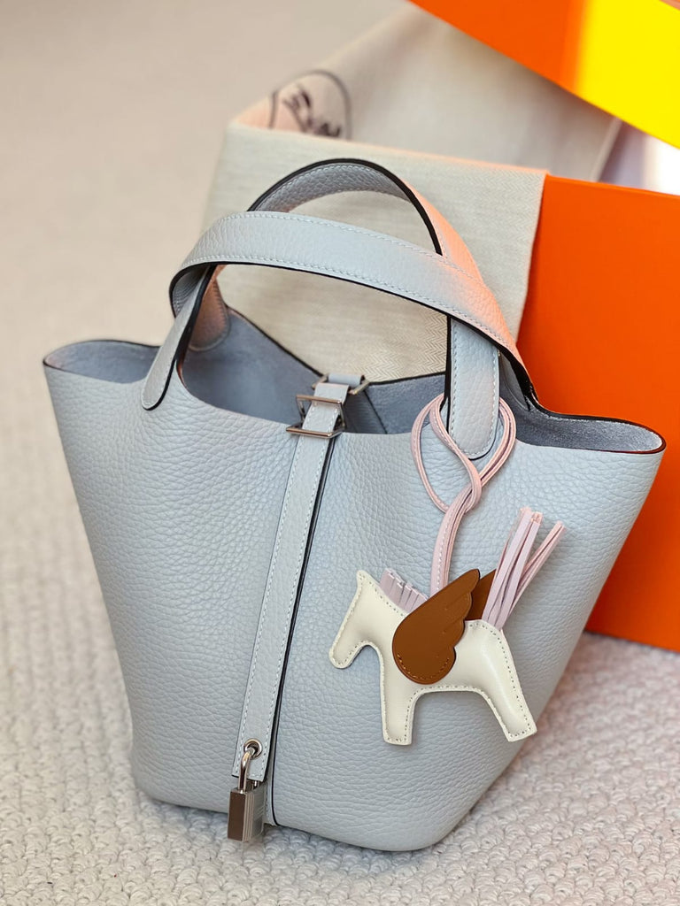 Hermes Inspired Picotin 22 Blue pale X GHW