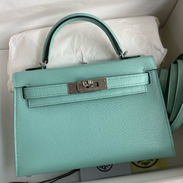 HERMÈS Inspired Mini Kelly II Rouge Venitien (5Q) Rose d’Ete (K4) Chevre Palladium hardware
